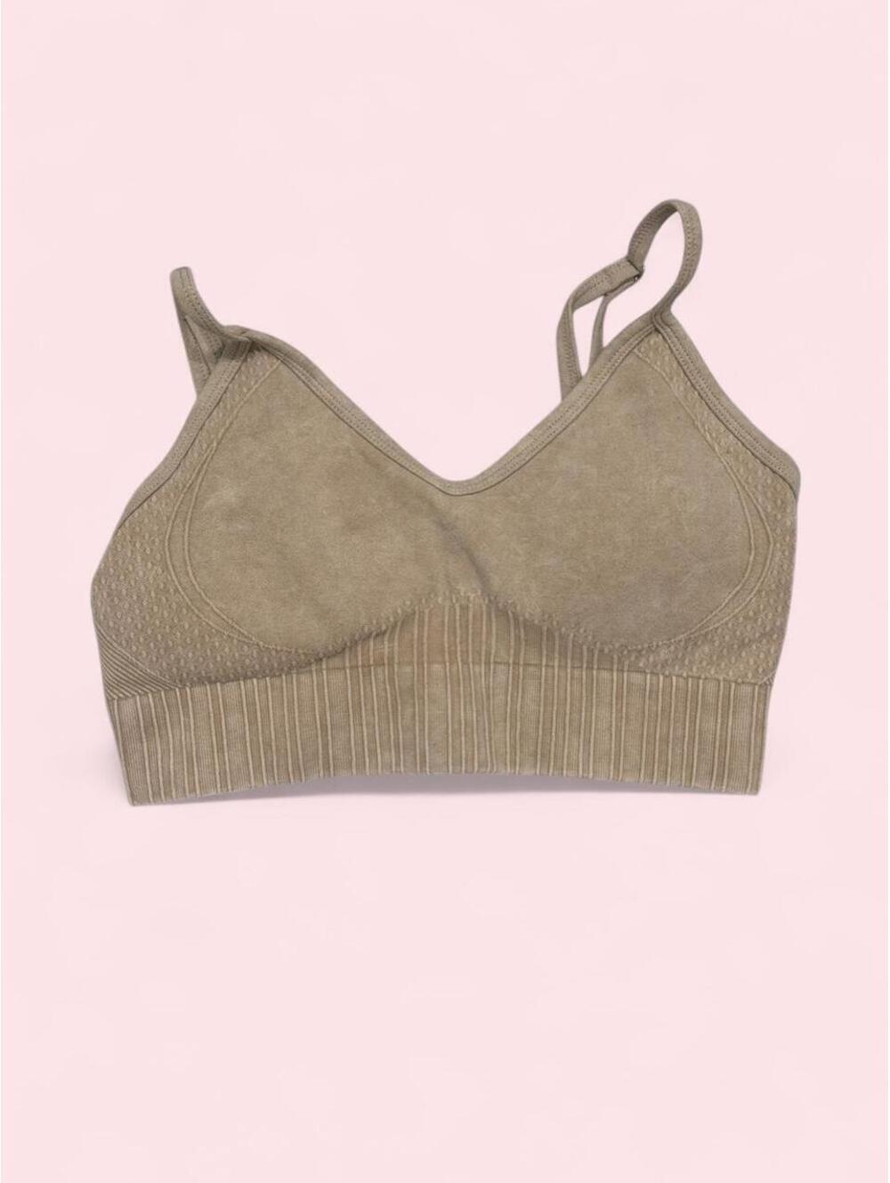 Tan sportsbra with adjustable straps